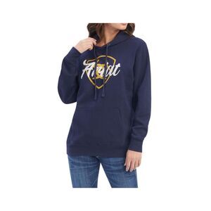 Ariat REAL Shield Logo Hoodie Sweatshirt Navy Blue Womens Large NEW